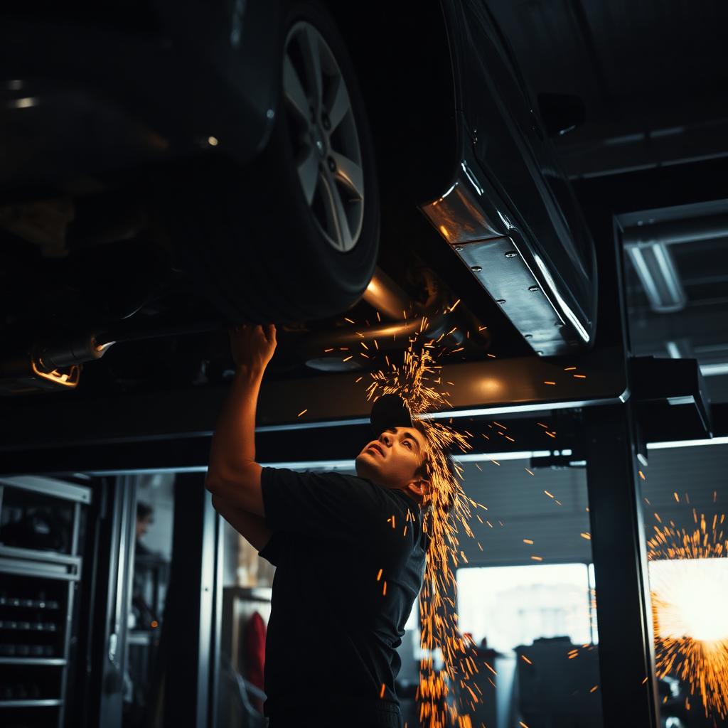 Mecánico de Auto Express trabajando en un coche